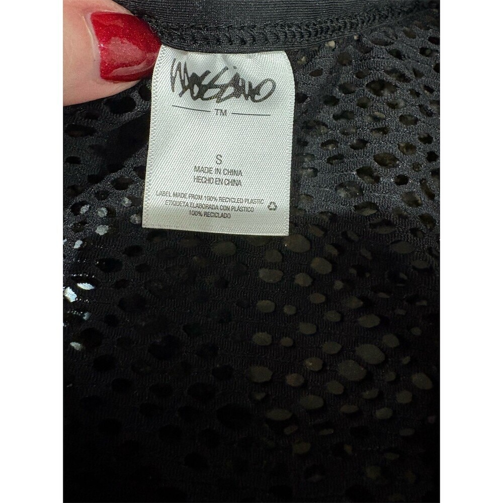 Mossimo Swim Cover Up Dress Womens Size S Black Mesh Sheer V-Neck - Picture 4 of 5